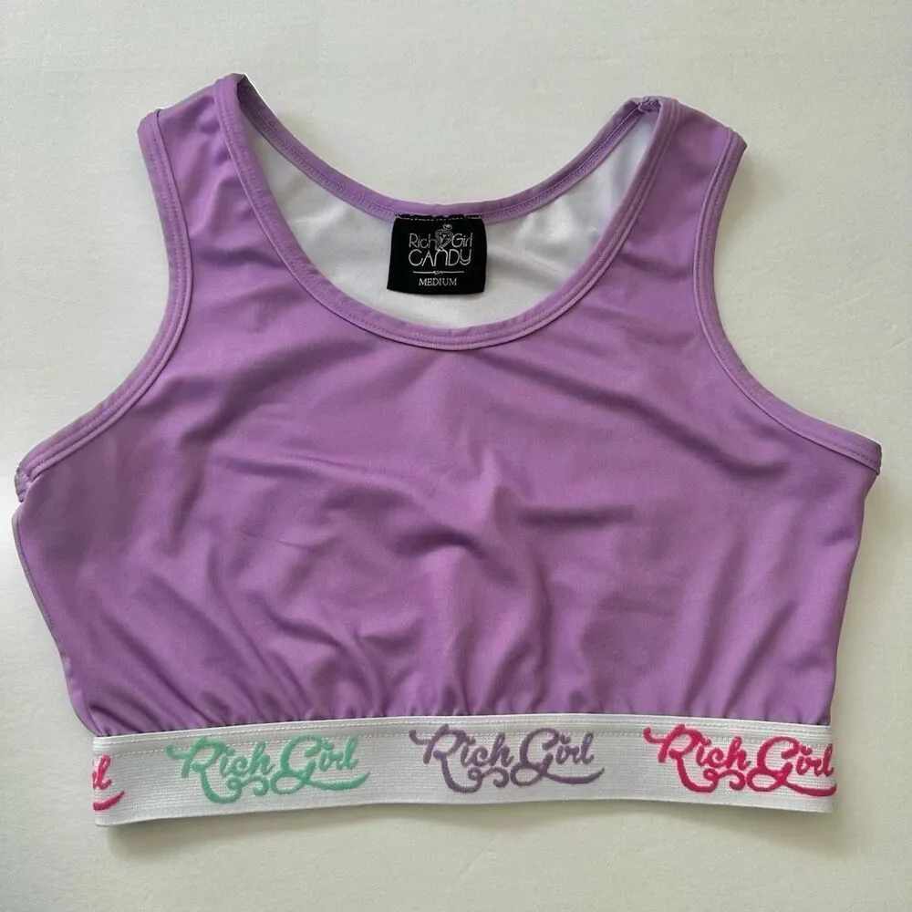 Rich Girl Candy purple sports bra